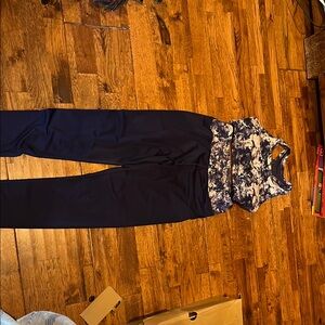 Navy Blue Floral Jumpsuit
